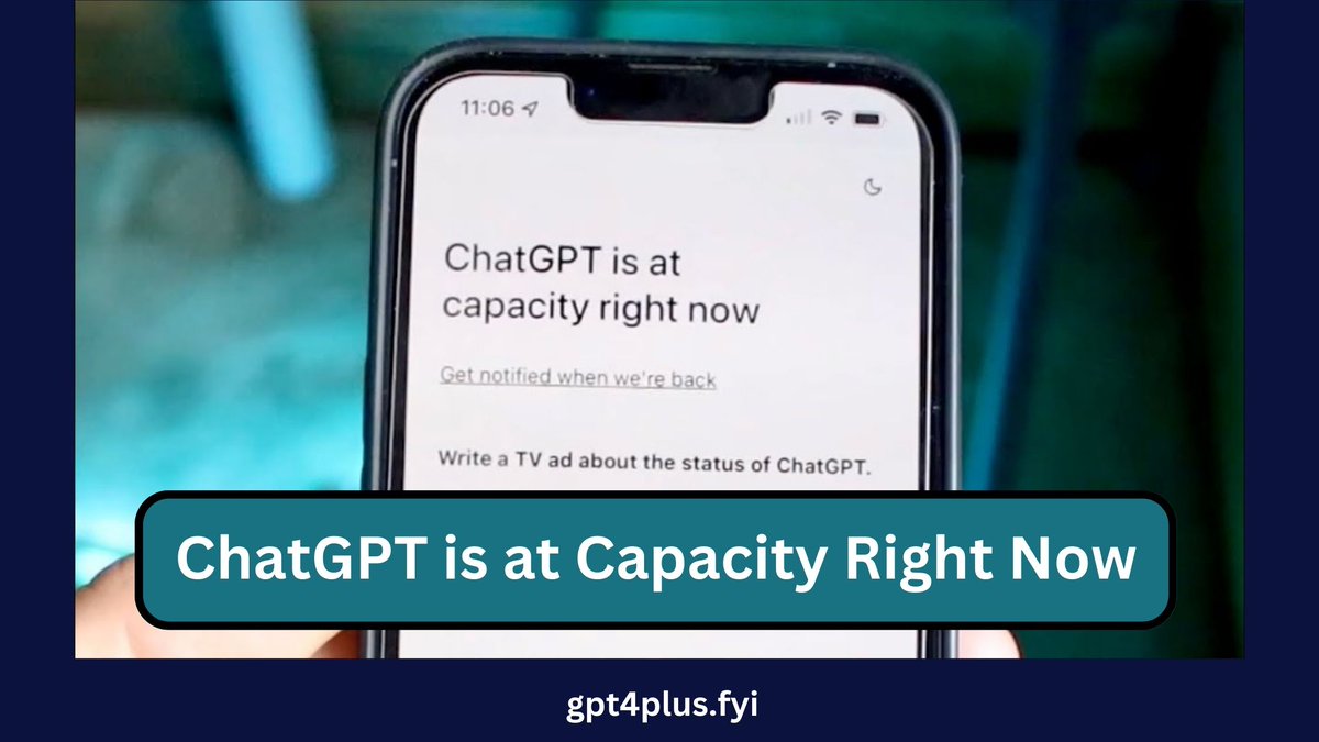 Gpt4Plus's tweet image. ChatGPT is currently at its maximum capacity, but what does it mean for you? In this article, we&apos;ll explore the reasons behind it and what you can do about it.

gpt4plus.fyi/chatgpt-is-at-…
