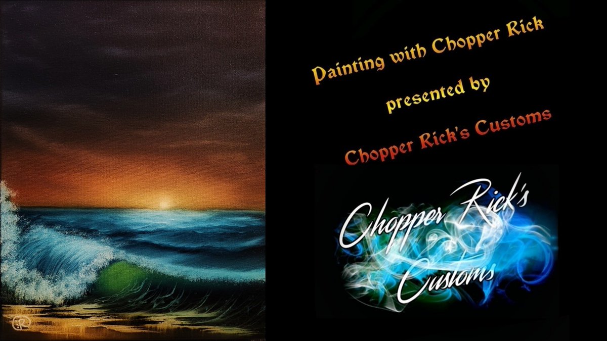 I've got some plans for some different types of Seascapes coming soon.. Until then, enjoy this timelapse video of 'Sunset Surf' Oil - 11x14' Primed and stretched canvas. #ChopperRick #ChopperRicksCustoms #PaintingWithChopperRick #MastersTouch #FineTouch youtu.be/tURbUxdX14Q