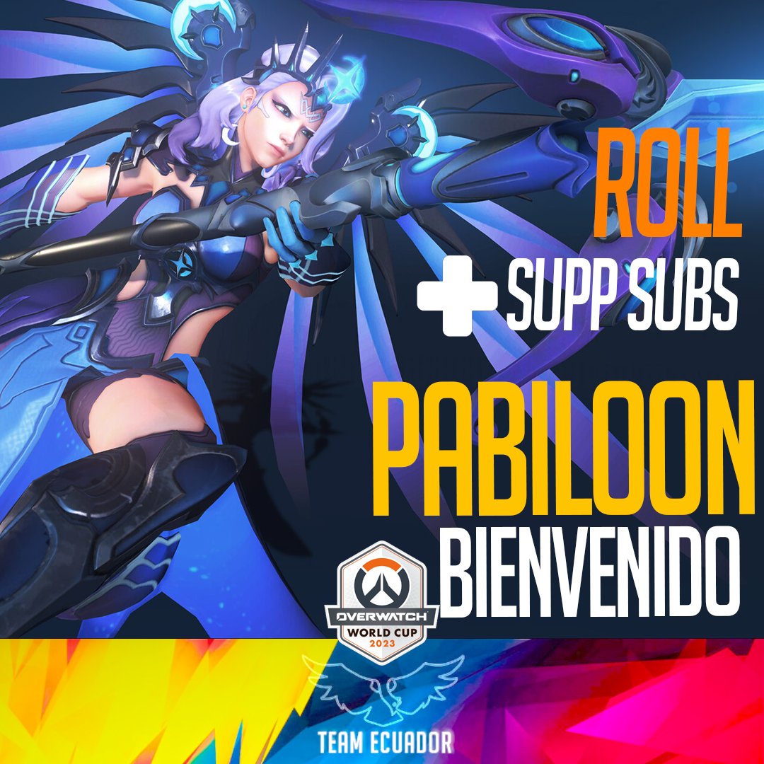 Y por ultimo pero no menos importante demosle la  bienvenida  a nuestro healer suplente 
<a href="/PabiloonRJ/">Pabiloon | EX+@</a>
  a equipo para la #OWWC2023 🇪🇨✨✨

twitch: twitch.tv/pabiloon !!