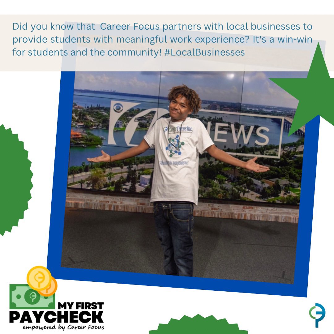 CareerFocusInc1's tweet photo. Did you know that Career Focus Inc. partners with local businesses to provide students with meaningful work experience? It's a win-win for students and the community! #LocalBusinesses 
#pascosocialchallenge23 #careerfocus #myfirstpaycheck #onthejobtraining @smartstartpasco https://t.co/btOu7Hxx0z