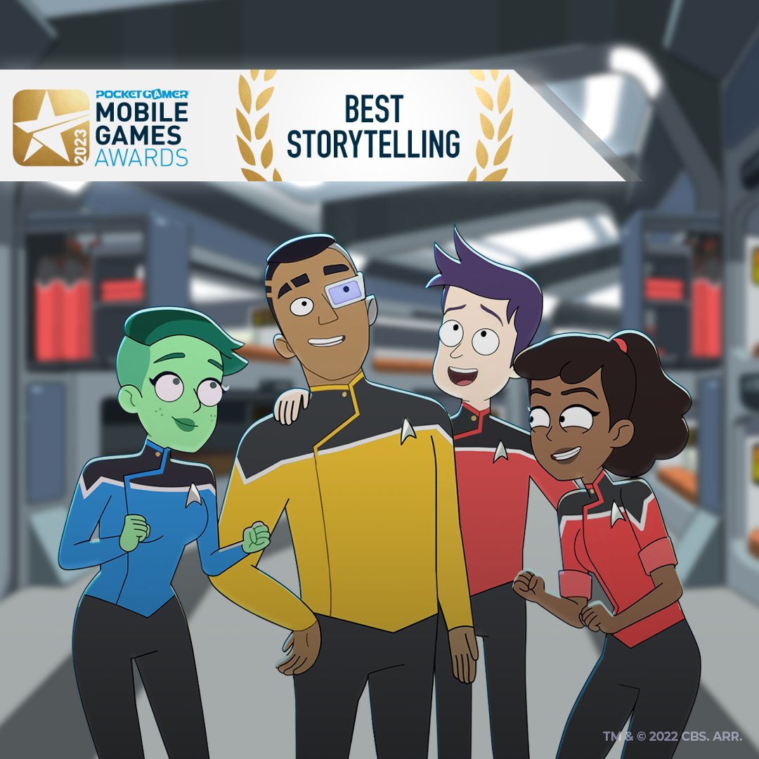 We've been crowned at the <a href="/pgbiz/">PocketGamer.biz</a> Mobile Game Awards for Best Storytelling with our mobile game Star Trek: Lower Decks in partnership with East Side Games &amp; Paramount. Held at BAFTA's headquarters in London, the ceremony celebrated excellence in mobile game development and design.