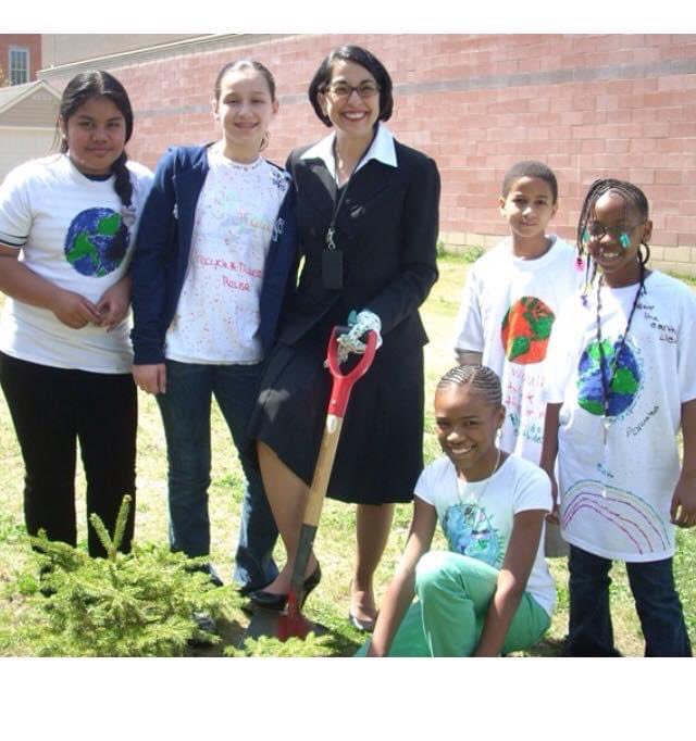 In 4th grade I asked my principal if we could start celebrating earth day as a school. During this first year, we decorated T-shirt’s with drawings of the Earth &amp; planted shrubs that still line my elementary school