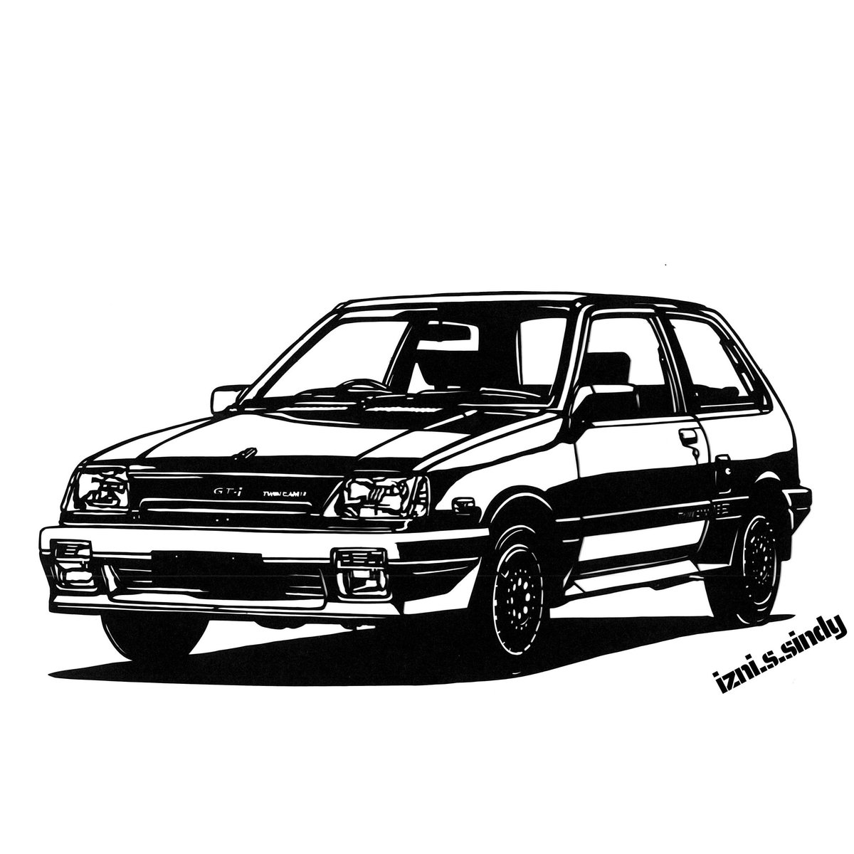 s_izni's tweet photo. 「オレ タチ カルタス」の
Hard Touch, CULTS 「ハード·タチ,カルタス」
【 SUZUKI CULTUS GT-i 】
クラス初のDOHCエンジンを搭載するホットモデル✨
#切り絵 #kirie
#カルタスGTi #AA33 #AB33 https://t.co/g2XzXzpMfH