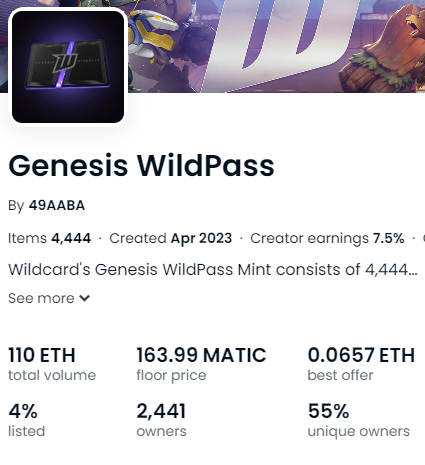 sparkcsays's tweet photo. I think we can call the Wildcard mint a success
-> Nearly a 4x off mint price
-> 100ETH+ volume (good for Polygon)
-> Low listing %
It could easily keep going - total mc's only $770k
Polygon mints for HIGH QUALITY projects have actually been showing strength after mint too https://t.co/Drpuv4d8M9