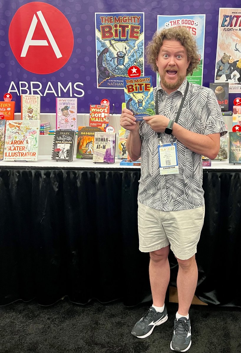 In the @abramskids booth at #TLA2023! I love seeing that Booklist star!
