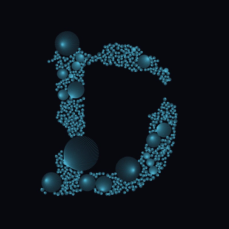 arachnic's tweet photo. D for SerenDipity, for all the happy accidents, in code as well as elsewhere.
#36DaysOfType meets #generativeart
#circlepacking
#creativecoding #typography #36daysoftype2023 #36days_d #artxcode #codeart #creativecoding #p5 #p5js #processing #formfollowsf_x https://t.co/VLzcwPQYem