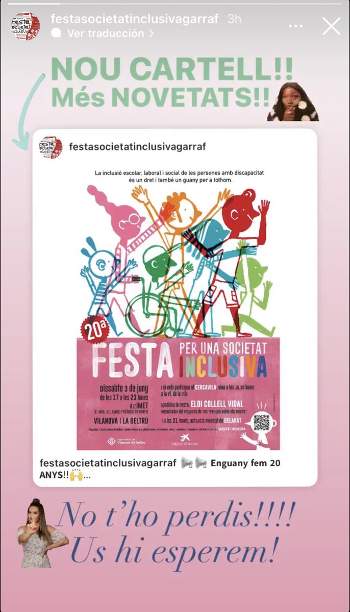 RGese's tweet image. Dia 3 de Juny de 17h a 23h al recinte de l’IMET de Vilanova al Cl Unió,81
Una festa per a tothom !! 

T’esperem !! 
@CParticipacio @acellfederacio @EscolaInclusiva @ratolinaemma @SindicatMares @CCGarraf @JuntsEnAccio @VilanovaActua @clubalfategar1 @IolandaEstrada @tonicebria