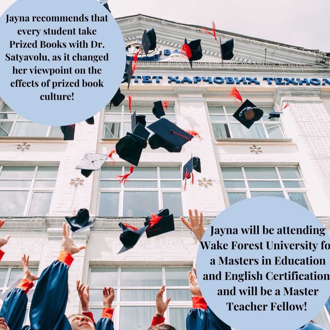 PittLitProgram's tweet image. Our first senior shout-out is for Jayna Palumbo! Jayna will be graduating at the end of the month and is planning on attending Wake Forest University for a Masters in Education and English Certification in the Fall! Good luck Jayna and thank you for being part of the department!