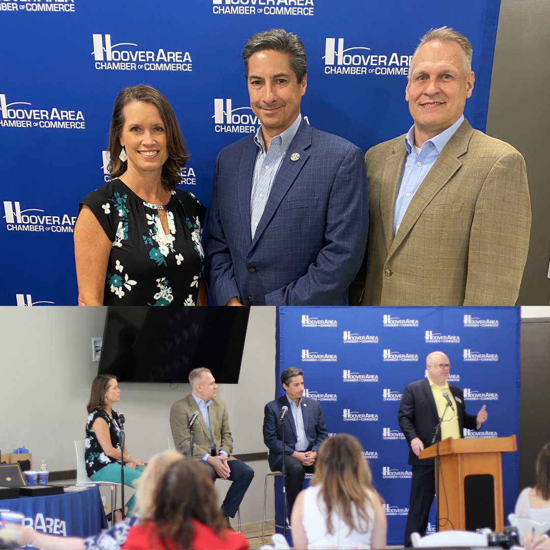 hoovermetplex's tweet photo. HMC General Manager Shannon James Ealy spoke alongside Erin Colbaugh and Herb Vincent at the Hoover Area Chamber Of Commerce luncheon to discuss all things SEC Baseball. ⚾️ Only 33 days until the tournament begins! 😎
#RoadToHoover #HooverMetComplex #CityofHoover https://t.co/3OCx2gR4JJ