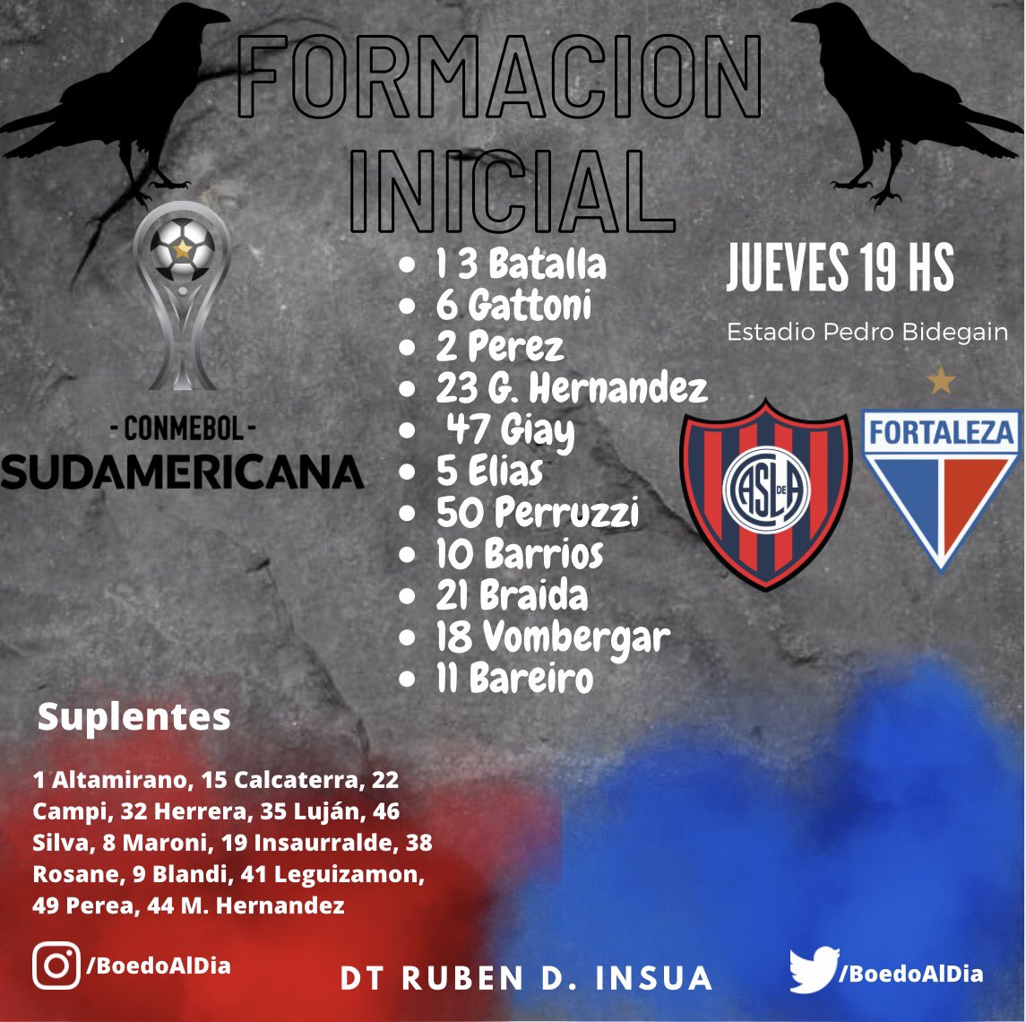 #LosOnceDelCiclon ❤️💙