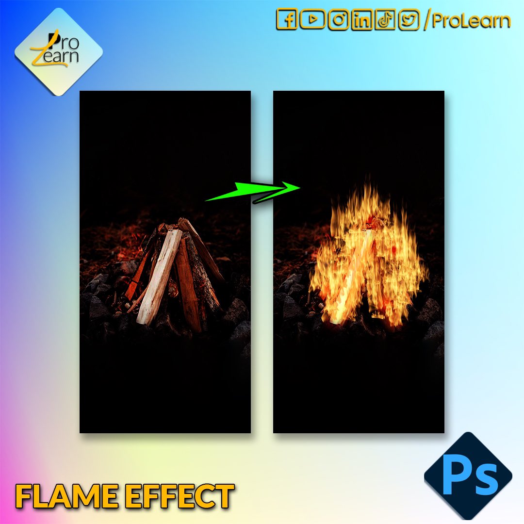 “Flame Effect in #Photoshop” . . Easy Tutorial — For educational purpose only. . . #ProLearn #ProLearnbyha #madewithphotoshop #ShortTutorial #photoshop2023 #designinspiration #photoshoptutorials #graphicdesigner #photography #digitalart #lightroom #Adobe