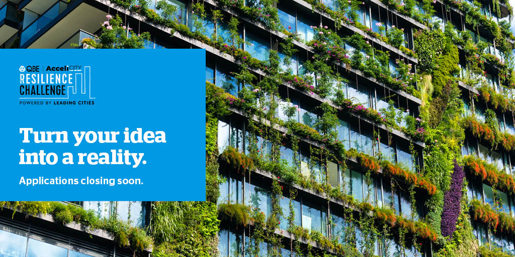 QBE (@qbe) on Twitter photo Applications are closing soon for the QBE AcceliCITY Resilience Challenge powered by <a href="/LeadingCities/">LeadingCities</a> .
Developed an innovative technological solution addressing the complex environmental, social and economic challenges faced by cities? Apply by 30 April leadingcities.org/accelicity/8b4… Applications are closing soon for the QBE AcceliCITY Resilience Challenge powered by <a href="/LeadingCities/">LeadingCities</a> .
Developed an innovative technological solution addressing the complex environmental, social and economic challenges faced by cities? Apply by 30 April leadingcities.org/accelicity/8b4…