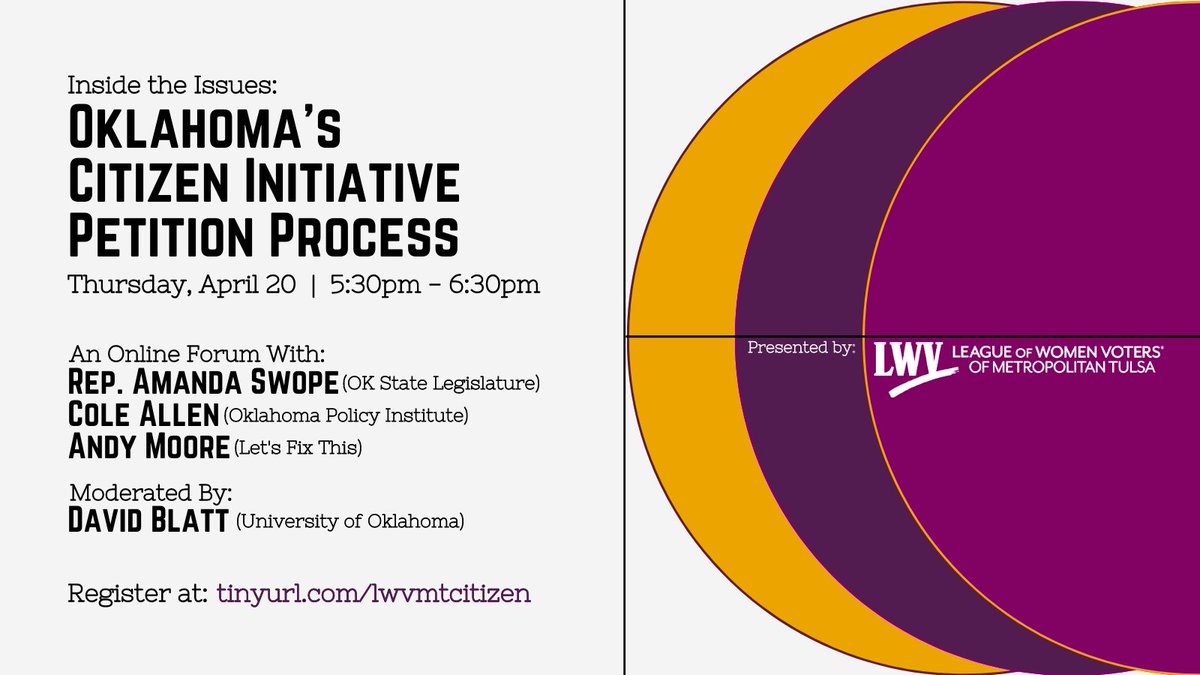 Just an hour away from our panel on the Initiative Petition Process -- register now to attend! - mailchi.mp/098b2ba2a28f/i…