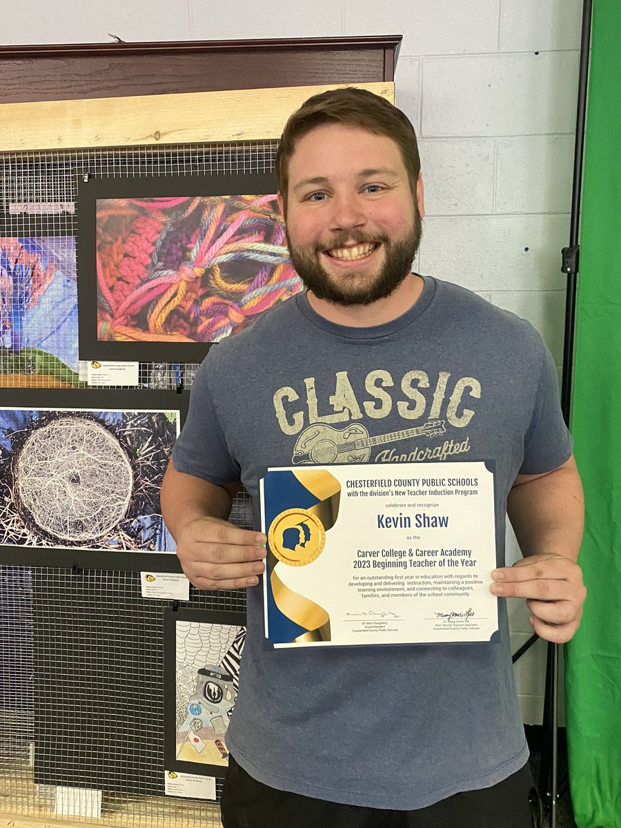 missydhill's tweet photo. Shouting out Mr. Kevin Shaw, Carver College &amp; Career Academy’s Beginning Teacher of the Year! His team celebrates his efforts to create opportunities for voice &amp; choice through learning menus &amp; the relationships he’s developed all year long! Congrats, Mr. Shaw! @academy_carver https://t.co/qKaDlStal4