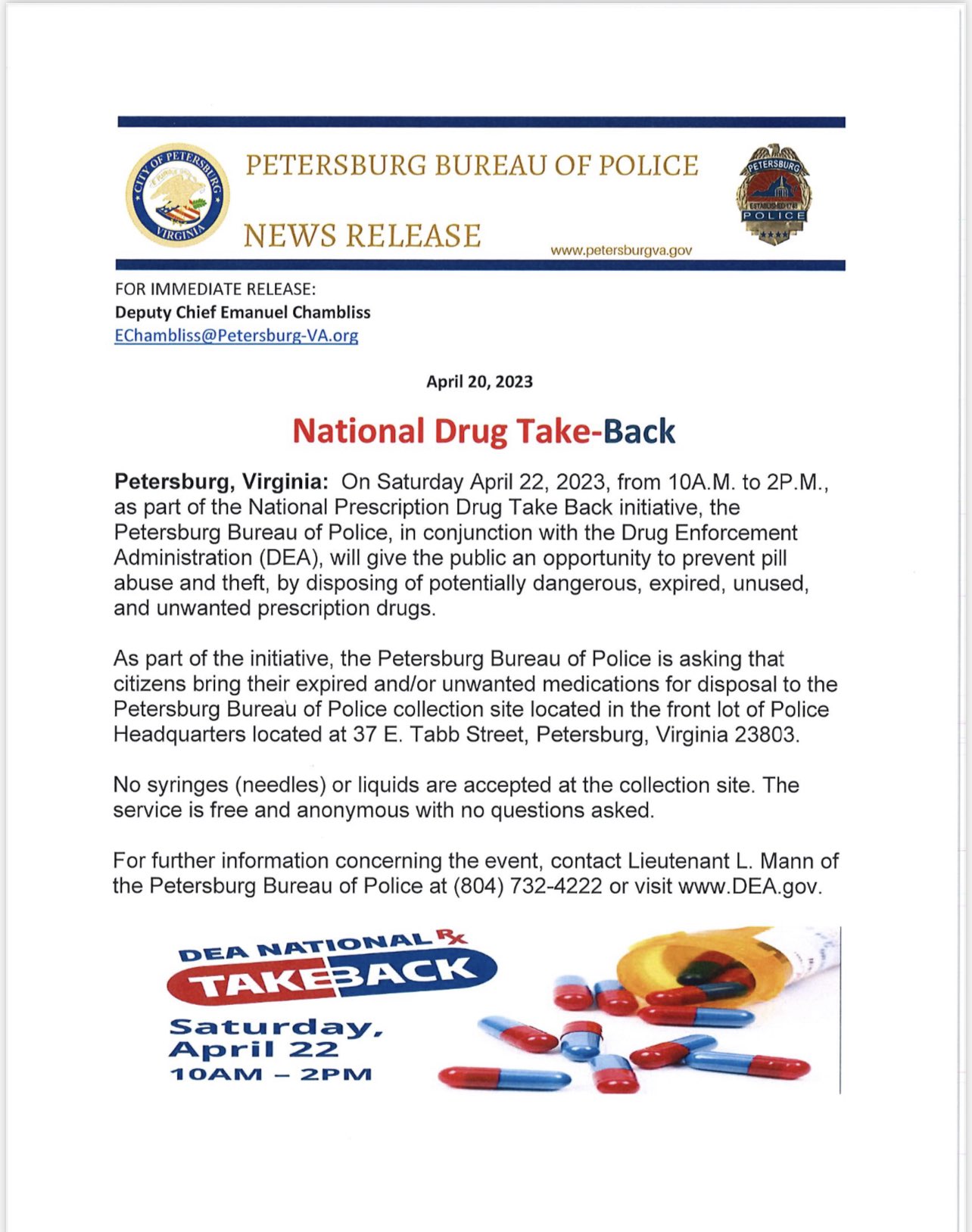 Petersburg Police (PBurgPolice) / Twitter