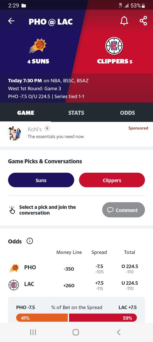 JoshCrow2450475's tweet photo. Sun's vs clippers series tied 1 to 1 730pm round 1 playoffs go clippers!!! https://t.co/nhI9IziP8G