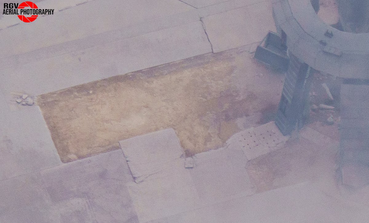 RGVaerialphotos's tweet photo. Here is an aerial view taken today of the damage to the concrete surrounding the OLM. 

@elonmusk flame trench by the next Starship Launch?

Full gallery will be available at https://t.co/l5nZ12tVTO or subscribe to our twitter https://t.co/vOOjdm1mpv