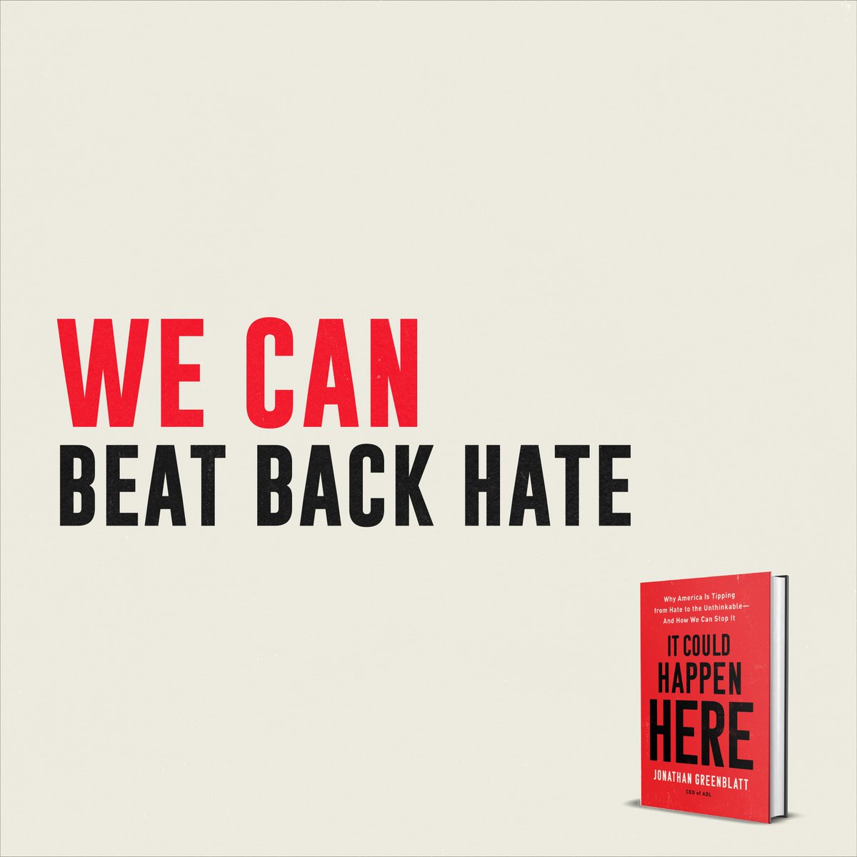 ADL_NYNJ's tweet photo. Now available in paperback - #ItCouldHappenHere by @ADL CEO @JGreenblattADL. It’s a must-read about the terrifying path America finds itself on today – and how we can strike back against #antisemitism and hate. Learn more here: https://t.co/Fv1Rc4zDfv https://t.co/qOW6DiA7YQ
