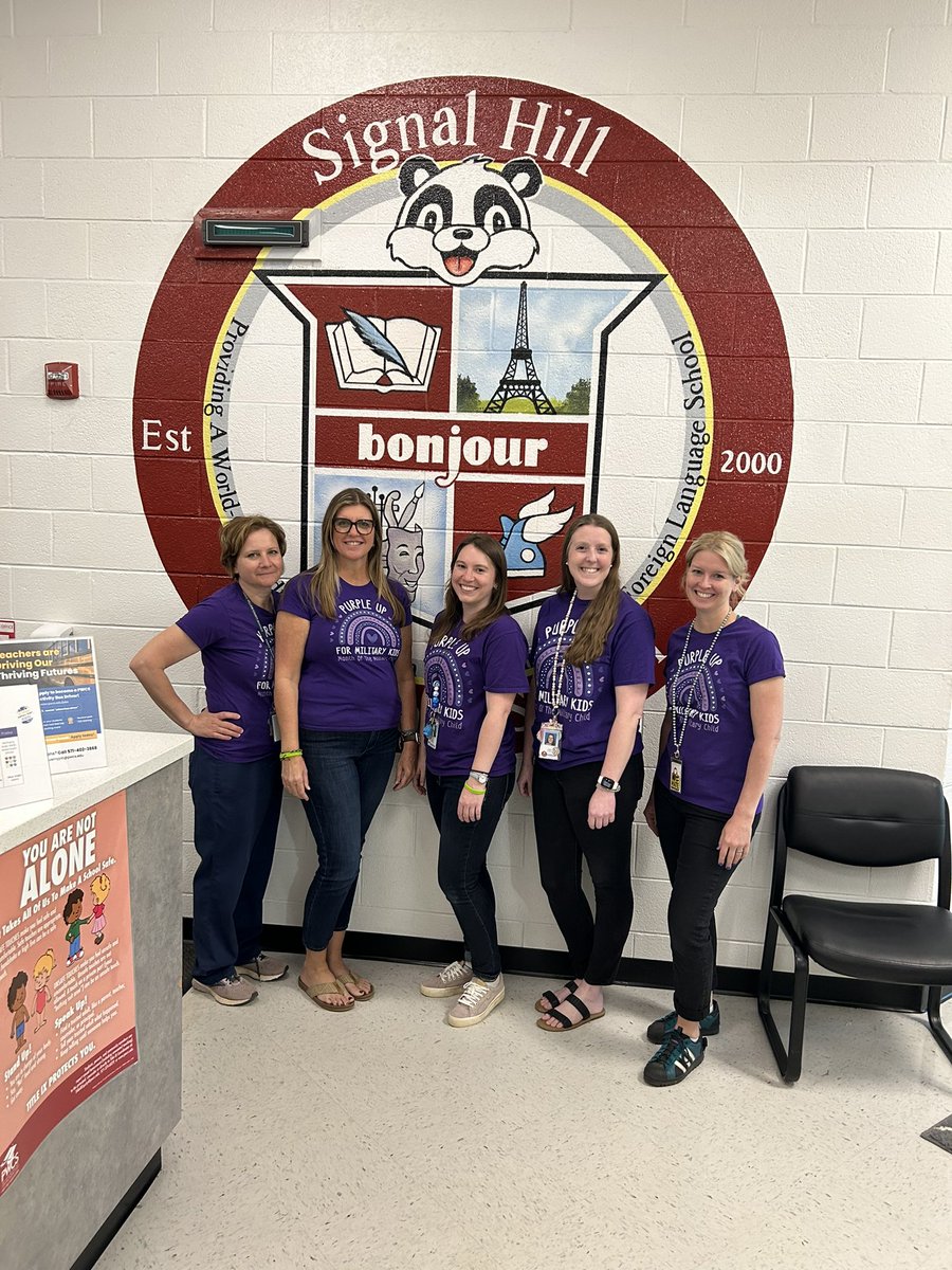 PandaCounselors's tweet photo. We loved celebrating our military connected students this week with our Month of the Military Child Spirit Week💜 @SHHebner @SHESPandas @PWCSNews #MonthoftheMilitaryChild #PWCSCounseling https://t.co/QWUjx8yOo7