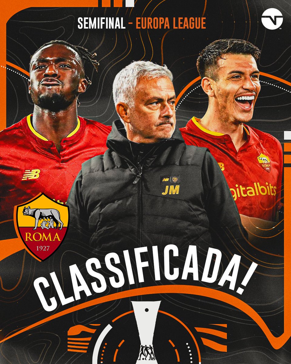 TNTSportsBR's tweet photo. DEU ROMA!!! 🔥🇮🇹 O time de José Mourinho foi buscar a classificação na prorrogação e também avança para a semifinal da #EuropaLeague! https://t.co/rQEwJXo3mU