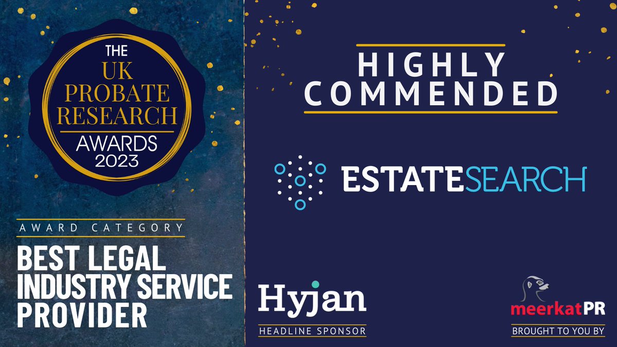 AwardsProbate's tweet photo. Well Done to our Highly Commended for 'Best Legal Industry Service Provider', @Estaterisq - Great job team! π π
#Probies2023 #PRA2023 https://t.co/WOYUgvF3Fv