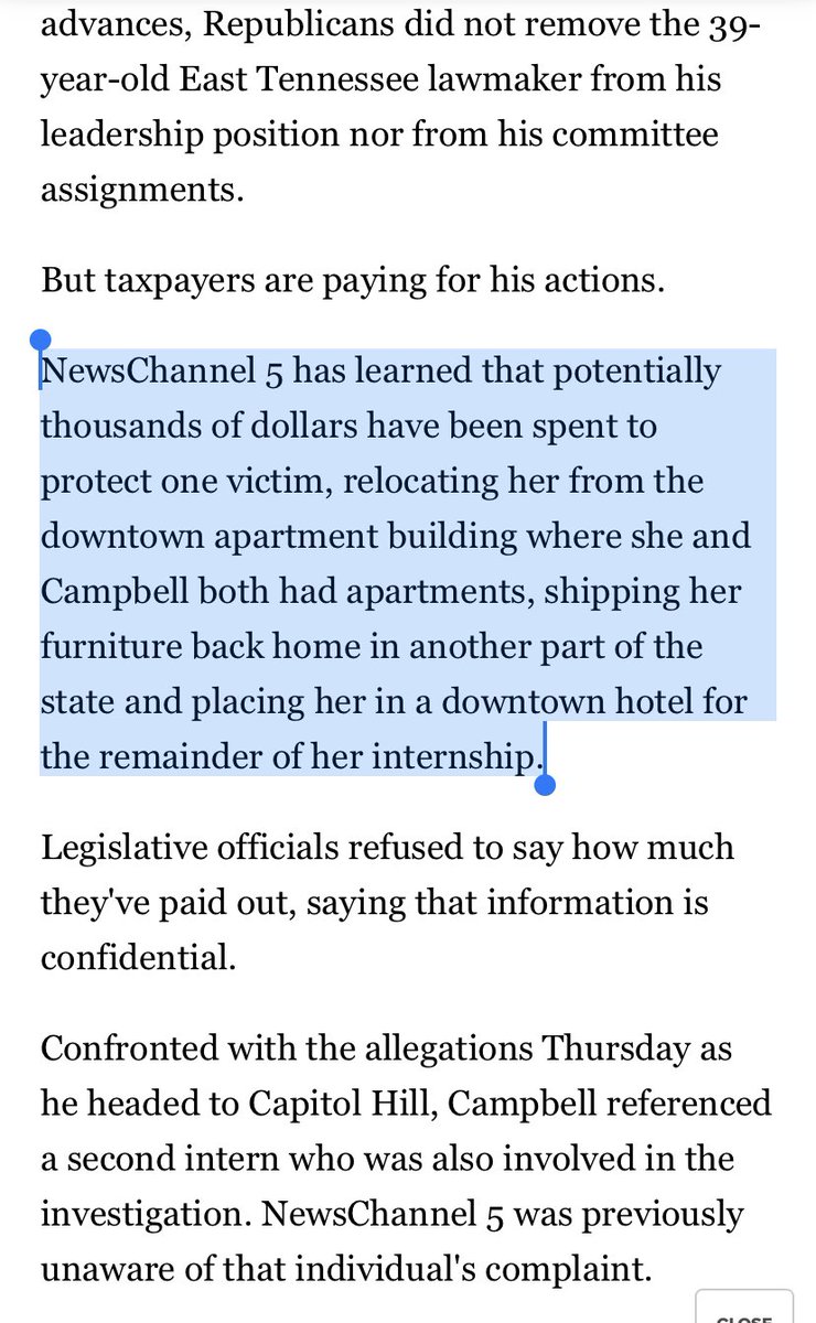 JuddLegum's tweet photo. Let’s be very clear: @CSexton25 reportedly authorized the use of thousands of taxpayer dollars as part of an elaborate effort to cover up the sexual harassment of an intern by a GOP member of the Tennessee House https://t.co/4hxtu9tUII
