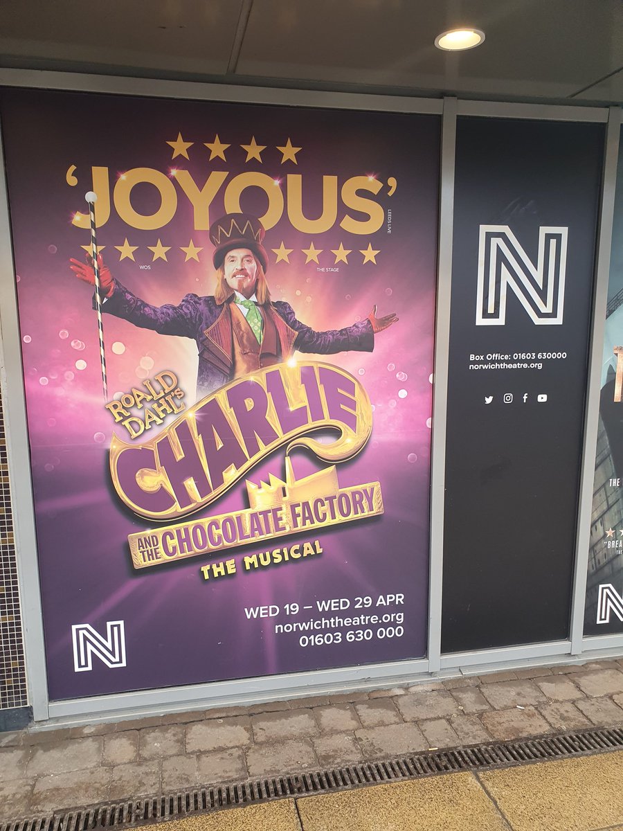 A Thursday treat in a world of imagination at <a href="/NorwichTheatre/">Norwich Theatre</a> 
<a href="/CharlieChoc_UK/">Charlie and the Chocolate Factory The Musical UK</a> #Norwich #theatre