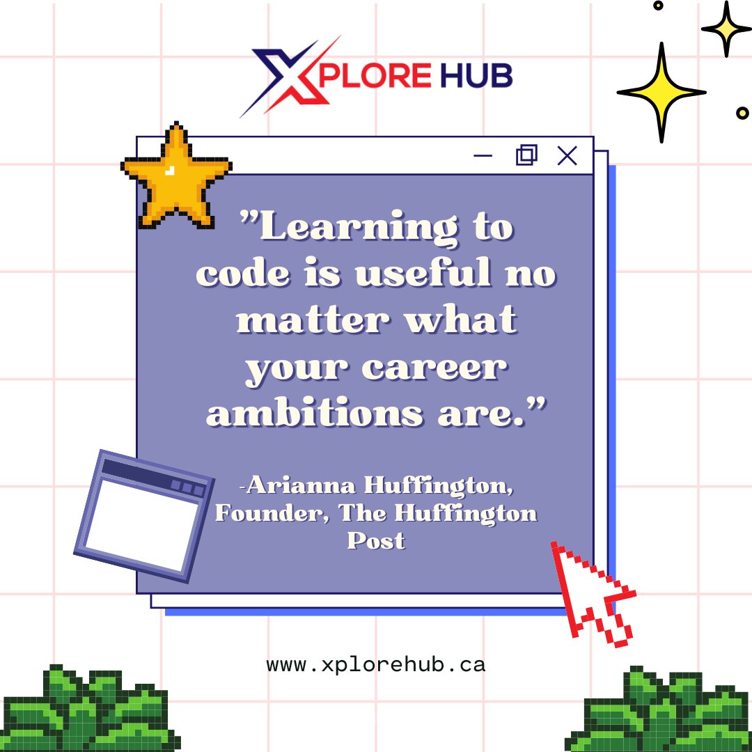 XploreHub's tweet image. Learning to code is no longer just a skill for those interested in tech careers, it's an essential tool for success in any field.
Give your child a head start by enrolling them in coding classes today!
#coding #codingforkids #programmingforkids #kidslearningcoding #xplorehub