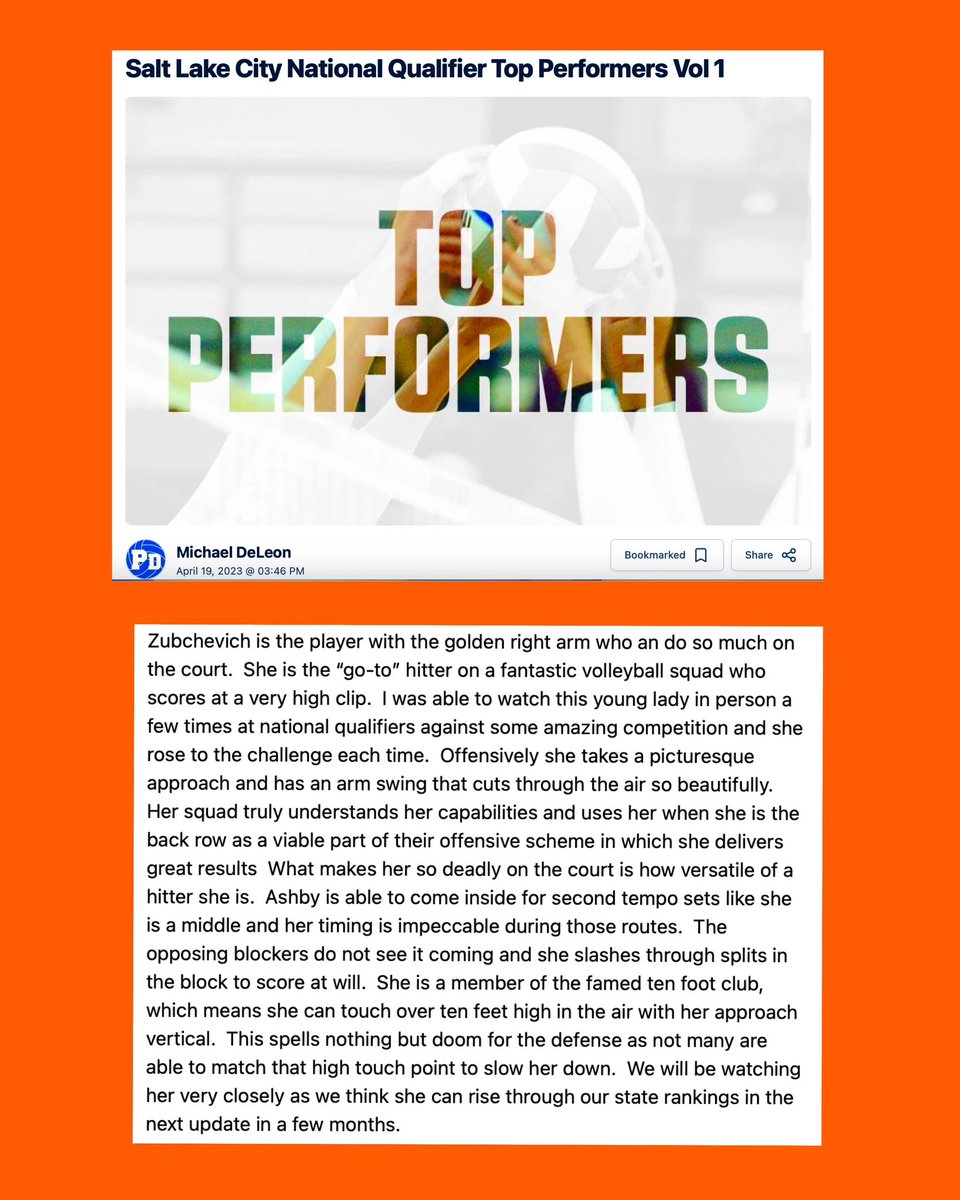 AshbyZubchevich's tweet photo. Wow…thank you sooo much @CoachMikeDZ @PrepDig & @PrepDigCA !! I’m very flattered! I feel blessed to be on that fantastic squad u mention & have the great coaches we do! Thank you for coming to watch!!😁
#wearecity #thankyou #prepdig #prepdigca #blessed #honored #lovemyteam #volleyball #volleyballplayer