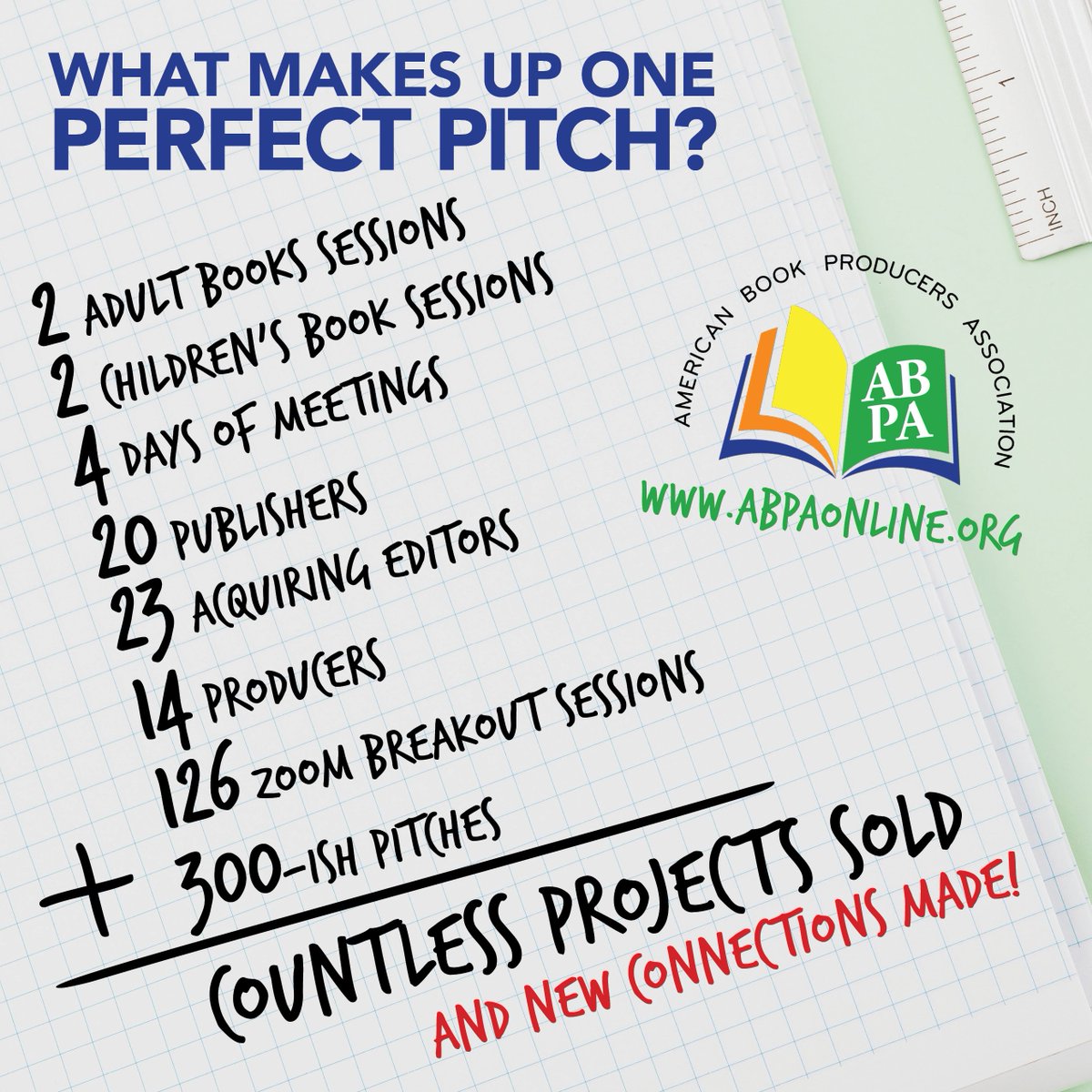 Our Spring 2023 PERFECT PITCH was a success!

Would you like to participate in our next Perfect Pitch, Lunch Time Learning, Watercooler Wednesdays, and Happy Hour events, where you can meet professionals from all corners of the #publishing world?

Visit abpaonline.org/become-a-member!