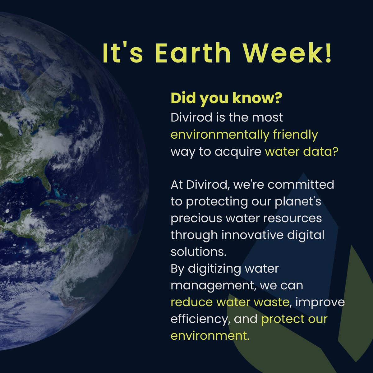 divirod's tweet photo. Happy Earth Week! Did you know that Divirod is the most environmentally friendly way to acquire water data?

#earthday2023 #earthweek2023 #waterdata #waterrisks #watermanagement #climatetech #watertechnology #flooding #thefutureofwater #watercrisis #bigdata #digitalsolutions https://t.co/YP32fFfVh3