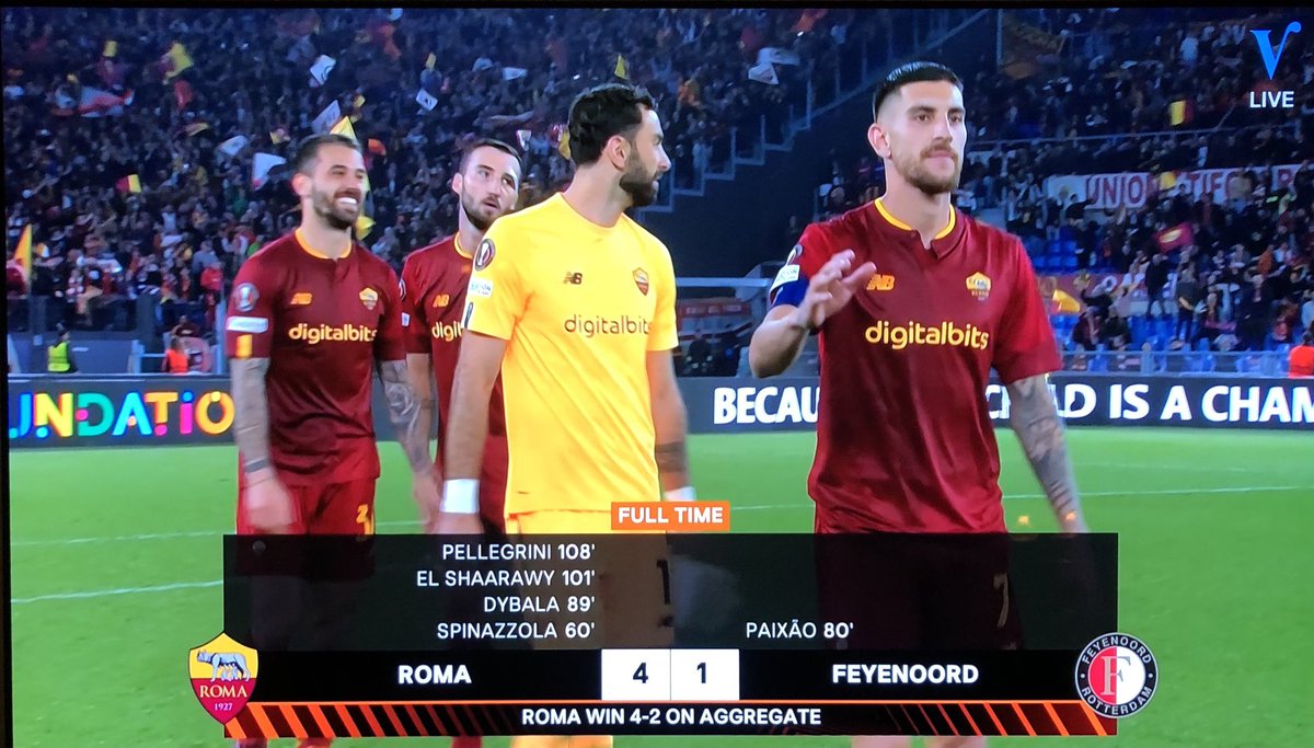 PeterOostenVan's tweet photo. Jammer, zo dichtbij en toch met lege handen. ⁦@Feyenoord⁩ gaat onderuit in Rome. Vooral invaller #PauloDybala werd een ware nachtmerrie voor de Rotterdammers. https://t.co/A6AtLy1A48