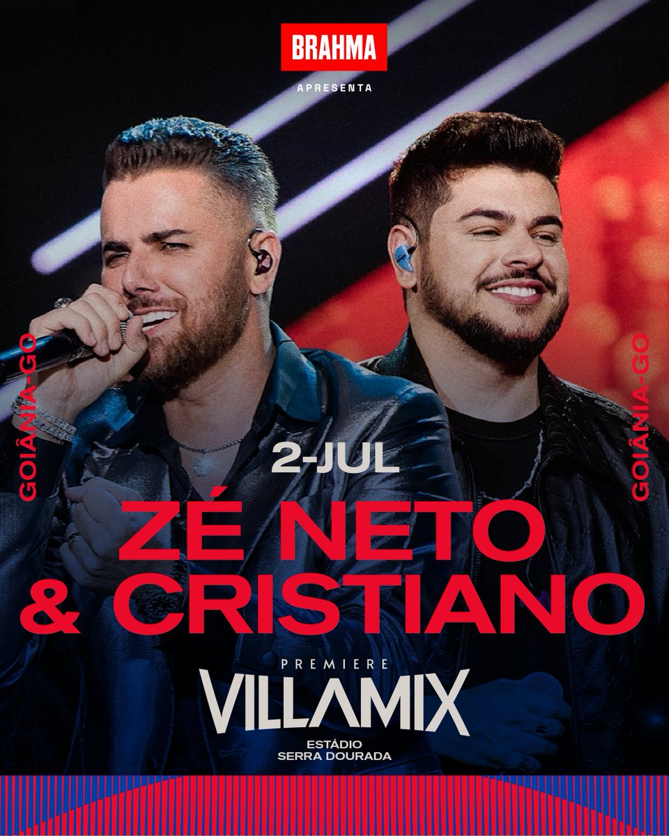 Pela primeira vez no Villa Mix! 💥💥💥 Pra aquecer os nossos ouvidos e corações ❤️❤️❤️ Zé Neto &amp; Cristiano de volta a Goiânia depois de mais de 4 anos! Marque na agenda: vendas abertas dia 03 de maio ao meio dia. #PremiereVillamix #VillaMix