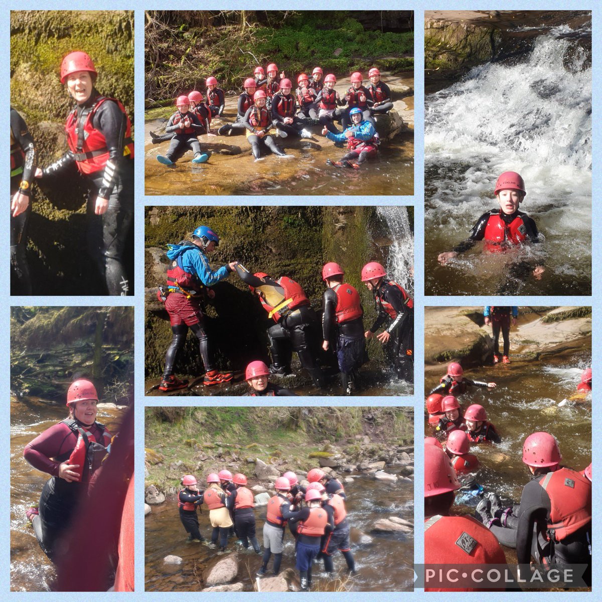 Illtyds_RC's tweet photo. Yr6 residential trip @PODolygaer
Day 2 - Morning activity
#GorgeWalking up the river, crawling under the waterfall, jumping in the deep bits and sliding down the rocks!
Thanks to big Matt and little Matt for making it a fab experience and keeping us safe
#BCAwell
#BCAtrip https://t.co/QJ93XZlUqJ