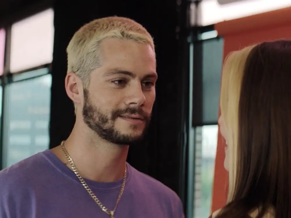 visionaryfxs's tweet image. dylan o’brien going blonde for not okay shifted my world