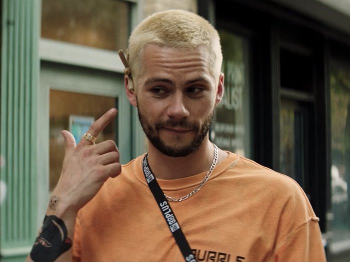 visionaryfxs's tweet image. dylan o’brien going blonde for not okay shifted my world