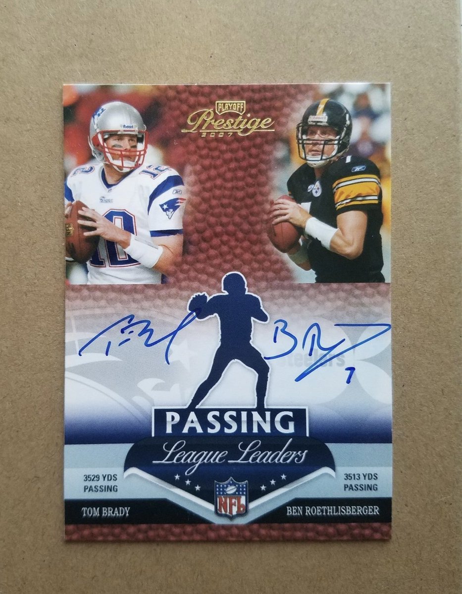 cognaccards's tweet photo. Came across someone selling this card today.

There is no wording on the back to indicate that this is authentic from Donruss.

Is it possible the sticker indicates an in-person signing? Maybe an event they were both at? I’m leaning no because Ben’s auto looks off. 

Thoughts? https://t.co/rC4z1sJpVW