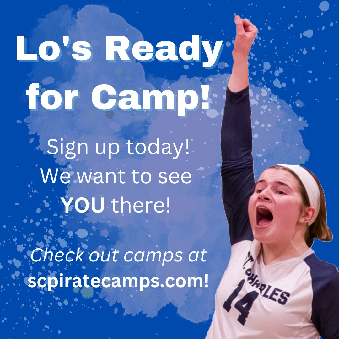 With school ending so soon, what's next? CAMP!! 
Check out Volleyball camp at scpiratecamps.com and sign up today! 🏴‍☠️