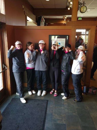 Girls varsity golf team wins 1st place with 337 and breaks the school 18- hole record (341) at Otter Creek in the Ankeny Invitational. Roo Davidson medaled 4th (81), Kate Wahman 7th (84), Lauren Brown 9th (86), Hannah Schwemm 10th (86), counting for team score.