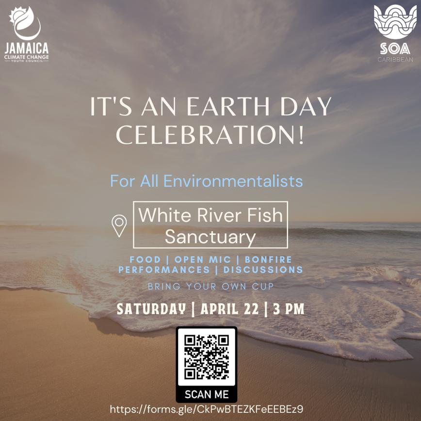 🌎🎉 ! Join us on April 22 for food, music, open mic & bonfire. Let's connect across Jamaica to support environmental causes. Share your thoughts & celebrate together! 🌱🇯🇲 #EarthDay2023 #Jamaica #EnvironmentProtection