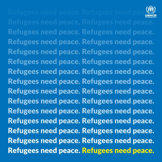 Protecting refugees is a responsibility we all share.

Without the political will to make peace, the prospect for large numbers of refugees returning home in the near future will remain out of reach.

We need hope &amp; we need action across the board.