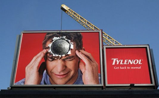 IntroAddPsu's tweet photo. simple, effective ad w/2 billboards #comm320 @tylenol https://t.co/v5P99AxvgB