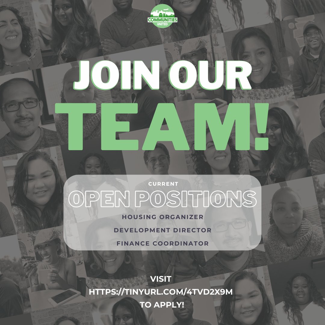 CommsUnited's tweet photo. 🚀 We're #hiring! CU is looking for individuals who are passionate and highly motivated to transform our communities collectively! if you or someone you know wants to build collective power to achieve racial justice &amp; transformative social change, 
visit👉🏽https://t.co/eBCsN50gig https://t.co/XrmXW0tTfw