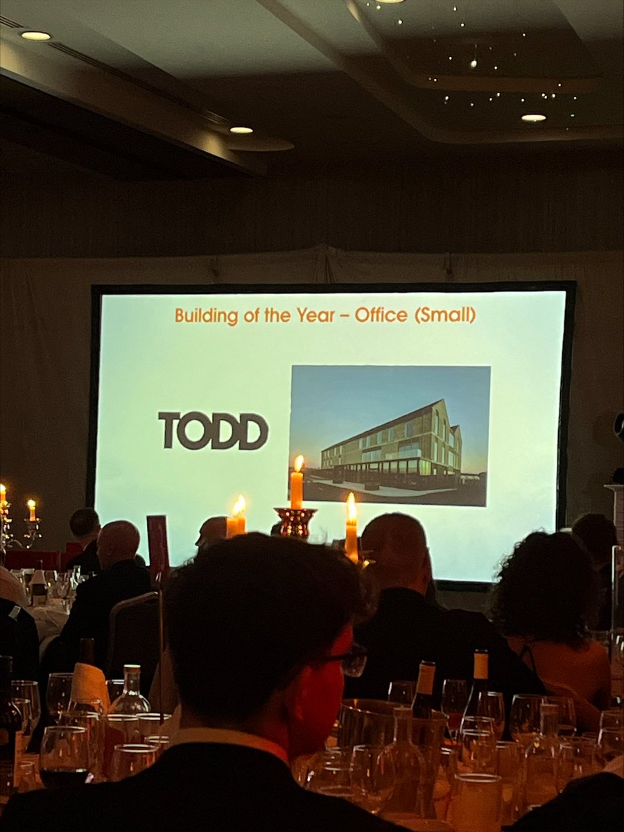 TODDArchitects's tweet photo. Delighted to share that we have won 'Building of the Year' (Small office category) at @BuildingAwardIE for Woodside Logistics Group HQ thanks to #TeamTODD, architectural lead, Nigel Murray and our fantastic client @GroupWoodside

#OneTODD #AwardWinningPractice #Buildingoftheyear https://t.co/INJdYKvWGE