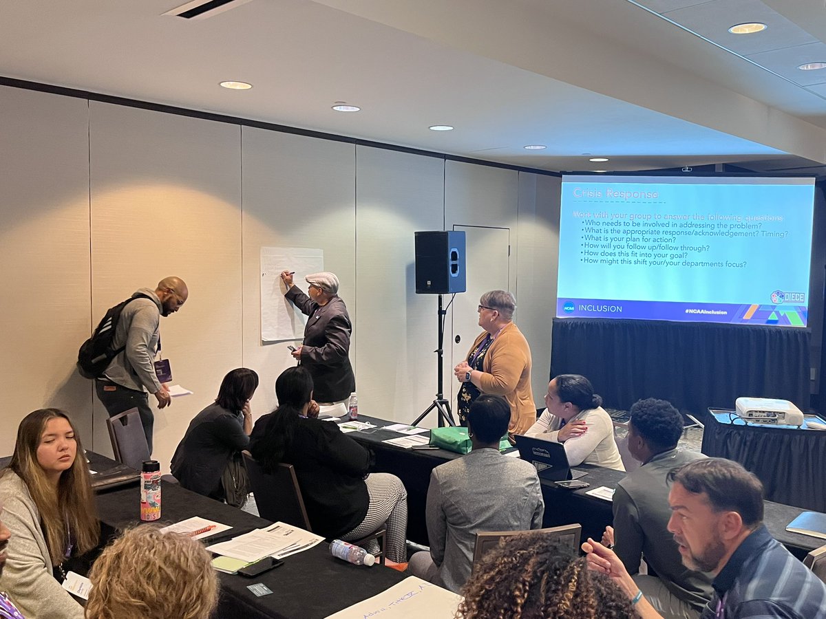 DieceAthletics's tweet photo. Thank you to everyone who participated in our session. We hope you walked away with some tools to help start or strengthen your DEIB strategic plan. #NCAAInclusionForum #DIECE https://t.co/gcTnAloe4a