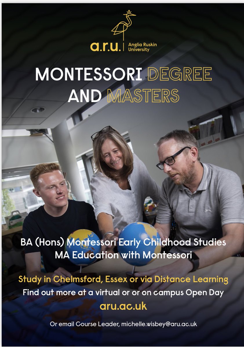 Do you have a Montessori diploma fromAMI, MCI, LMS or St Nicholas and you would like to continue on your Montessori journey. Join us at Level 5 and study for two years to gain a full and relevant Montessori BA degree #montessori #aru #EarlyChildhood