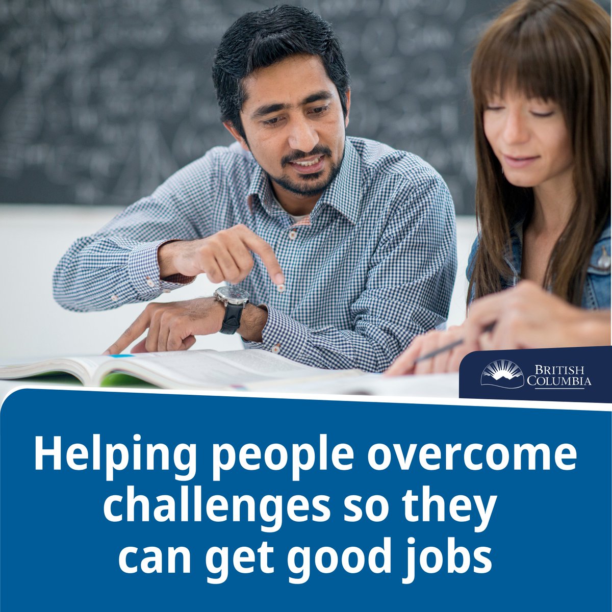 BCGovNews's tweet photo. Everyone in BC should be able to access and afford skills training to get meaningful jobs. But some people face more challenges than others. New training programs make sure people facing multiple barriers can get the education they need to succeed.
 https://t.co/Vtz8BDBxZh https://t.co/AxErvucvqM