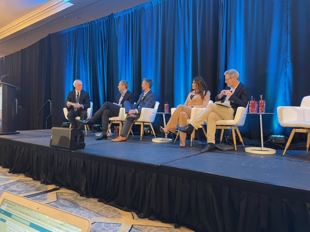 PeterTirschwell's tweet photo. Excellent panel today at #Breakbulk23 ably led by respected industry veteran Dennis Mottola showed how much the breakbulk sector has normalized over the past six months /1 https://t.co/nsRpbvP1IG