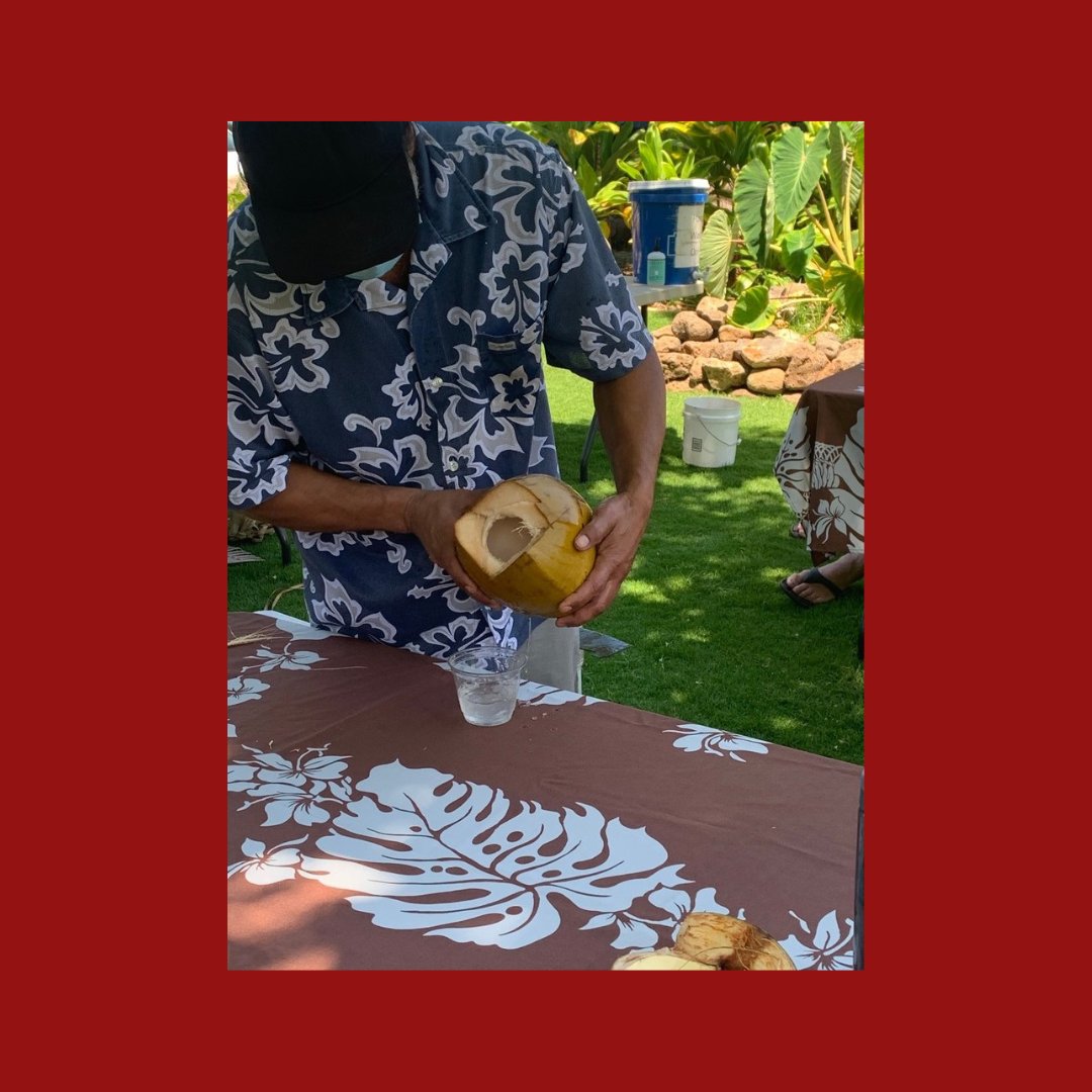 FREE HAWAIIAN CULTURAL CLASS 

MAY 6TH 10AM TO 12PM 

Library Park on Front Street Lahaina 

Watch a demonstration of coconut husking and sample fresh coconut water and fresh coconut. 
Learn about the importance of niu (coconut) in all aspects of Hawaiian life. 
View a display of