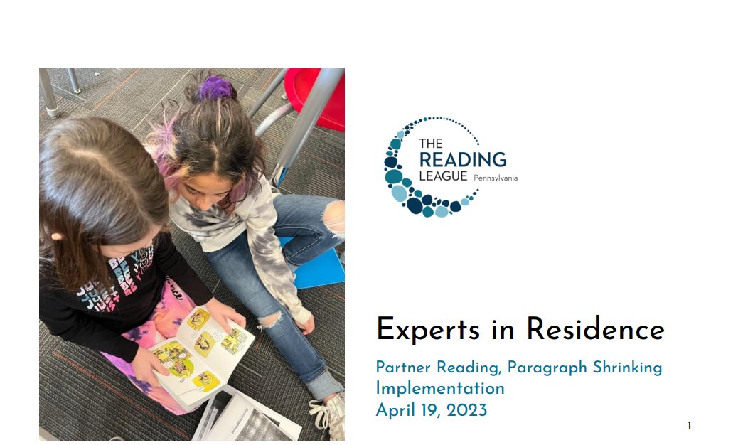 liv2learn's tweet photo. The recording of The Reading League PA’s session on Partner Reading &amp; Paragraph Shrinking is now available! Watch here: https://t.co/9uChUXtlF0  Handouts here: https://t.co/WtMOP47mFo   Even more on a Wakelet here: https://t.co/POqxLqhMJ5 https://t.co/NpWySOvCtr